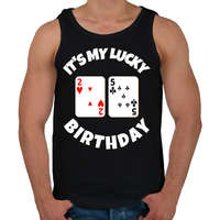 printfashion 25 POKER SZÜLINAP - Férfi atléta - Fekete