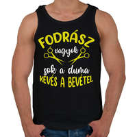 printfashion Fodrász vagyok, sok a duma - Férfi atléta - Fekete