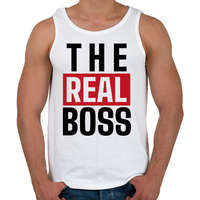 printfashion Családi - The real boss (feleség) - Férfi atléta - Fehér