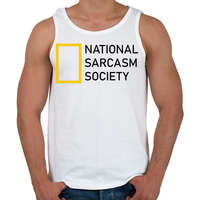 printfashion National Sarcasm Society - Black - Férfi atléta - Fehér