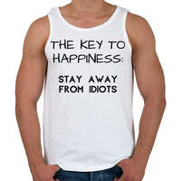 printfashion The key to happiness. Stay away from idiots. - Férfi atléta - Fehér