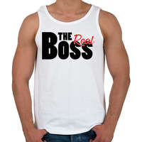 printfashion The Real Boss - Férfi atléta - Fehér