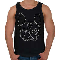 printfashion Vonalas Boston terrier - Férfi atléta - Fekete