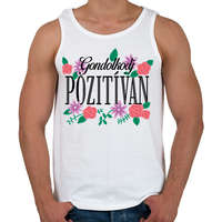 printfashion Gondolkodj pozitívan - Férfi atléta - Fehér