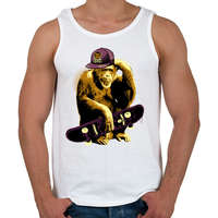 printfashion Deszkás majom - Férfi atléta - Fehér