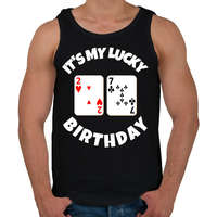 printfashion 27 POKER SZÜLINAP - Férfi atléta - Fekete