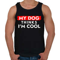 printfashion My dog thinks I'm Cool - Férfi atléta - Fekete