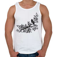 printfashion Bird & Tree drawing - Férfi atléta - Fehér