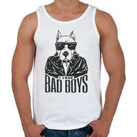 printfashion Dog face I love Bad Boys- szeretem a rosszfiúkat - Férfi atléta - Fehér