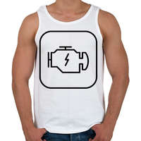 printfashion Check Engine - Férfi atléta - Fehér