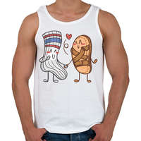 printfashion Szandál és zokni szerelem - Férfi atléta - Fehér