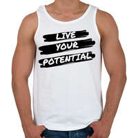 printfashion Live your Potential - Férfi atléta - Fehér