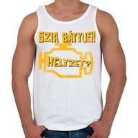 printfashion Szia Bátyus! Helyzet? (Check Engine) - Férfi atléta - Fehér