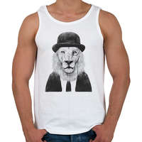 printfashion Sir lion - Férfi atléta - Fehér