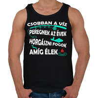 printfashion Csobban a víz- peregnek az évek - Férfi atléta - Fekete