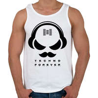 printfashion Techno forever - DJ - Férfi atléta - Fehér
