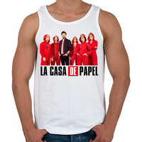 printfashion La casa de papel team - Férfi atléta - Fehér