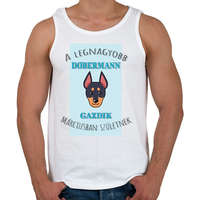 printfashion A legnagyobb gazdi - Dobermann - hónappal - Férfi atléta - Fehér