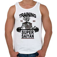 printfashion Training To Go Super Saiyan - Férfi atléta - Fehér