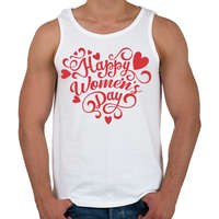 printfashion Happy Women's Day heart - Férfi atléta - Fehér