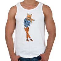 printfashion Fashion Fox - Férfi atléta - Fehér
