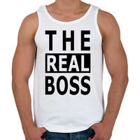 printfashion The Real Boss - Férfi atléta - Fehér