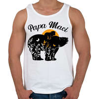 printfashion Papa maci - Férfi atléta - Fehér