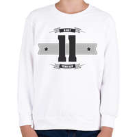 printfashion b-day-11-dark-lightgrey - Gyerek pulóver - Fehér