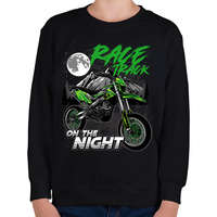 printfashion Cross Motor Race Track - motokrossz - Gyerek pulóver - Fekete