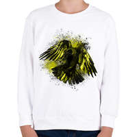 printfashion arany holló - Gyerek pulóver - Fehér