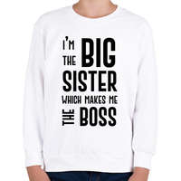 printfashion Big sister boss - Gyerek pulóver - Fehér