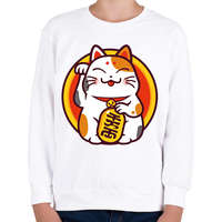 printfashion Lucky cat - Maneki neko - Gyerek pulóver - Fehér