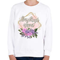 printfashion Lánybúcsú csapat (Arany keretes) - Gyerek pulóver - Fehér