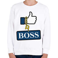 printfashion like a BOSS - Gyerek pulóver - Fehér