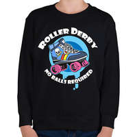 printfashion Roller Derby - Gyerek pulóver - Fekete