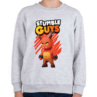 printfashion Stumble guys Red Demon - Gyerek pulóver - Sport szürke