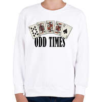 printfashion Póker Royal flush - odd times - tökéletes pillanatok - Gyerek pulóver - Fehér