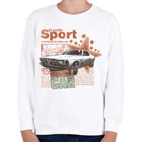printfashion Amerikai retro sportautó - Gyerek pulóver - Fehér