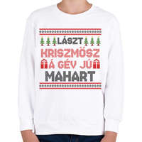 printfashion Lászt kriszmösz karácsonyi mintás fehér póló - Gyerek pulóver - Fehér