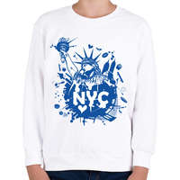 printfashion New York-i rajz - Gyerek pulóver - Fehér