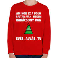 printfashion KARÁCSONY MODE ON - Gyerek pulóver - Piros