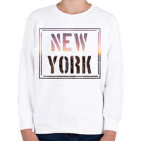 printfashion NEW York - Gyerek pulóver - Fehér