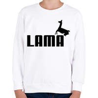 printfashion Lama Puma paródia - Gyerek pulóver - Fehér