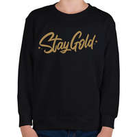 printfashion Stay Gold - Gyerek pulóver - Fekete