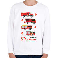 printfashion Fireman retro - Gyerek pulóver - Fehér