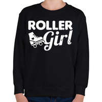 printfashion Roller girl - Gyerek pulóver - Fekete