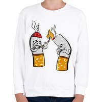 printfashion Cigaretta pár - Gyerek pulóver - Fehér