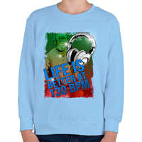 printfashion 130 BPM - Gyerek pulóver - Világoskék