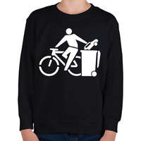 printfashion Zöld biciklis - Gyerek pulóver - Fekete