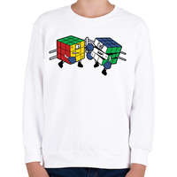 printfashion Kocka K.O. - Gyerek pulóver - Fehér